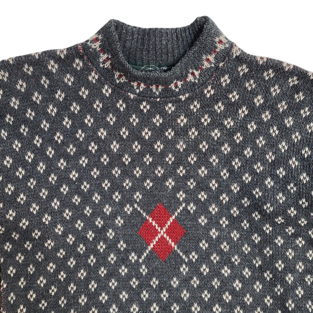 Espionage Vintage 90's Grey & Red Jumper UK Men's Size Medium