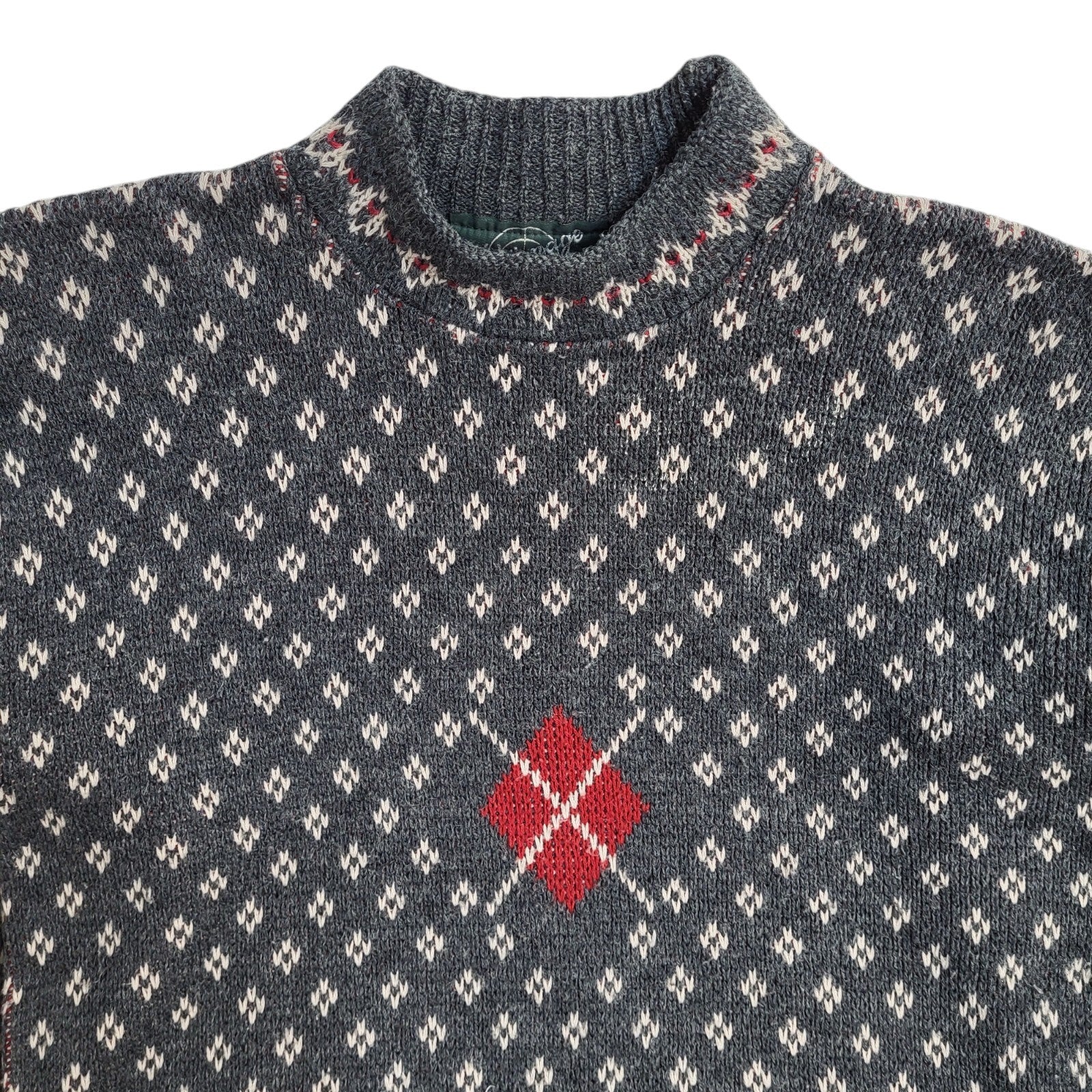 Espionage Vintage 90's Grey & Red Jumper UK Men's Size Medium