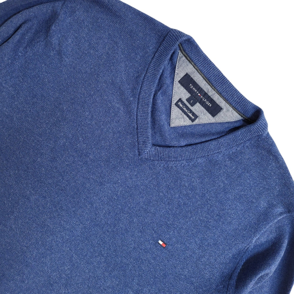 Tommy Hilfiger Y2K Blue V-Neck Long Sleeve Jumper Men's UK Size S