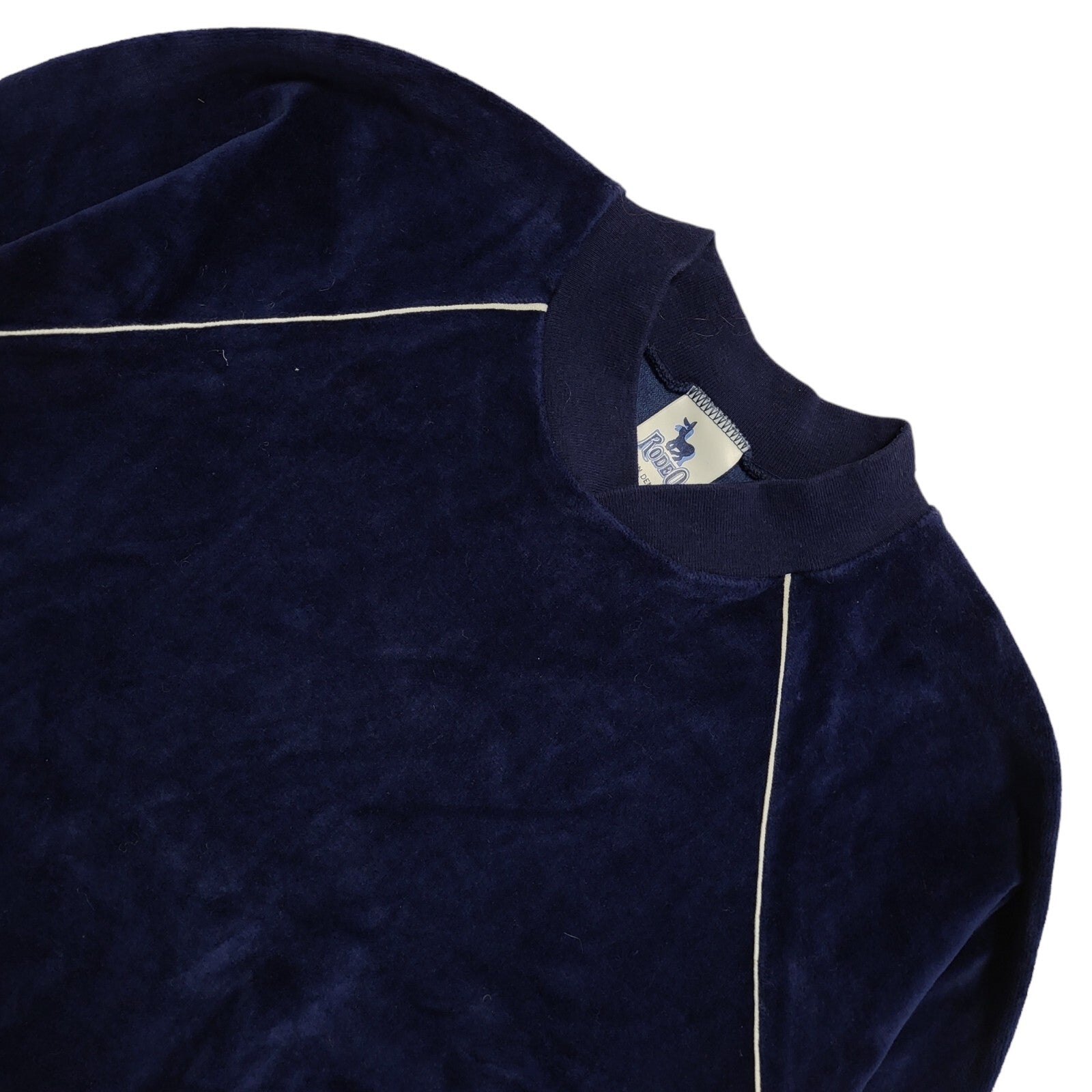 Rodeo 90s Vintage Navy Blue V-Neck Jumper Uk Women's Size 10
