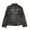 Modern Classic 90s Vintage Black Zipped Leather Jacket Uk Women's Size 12
