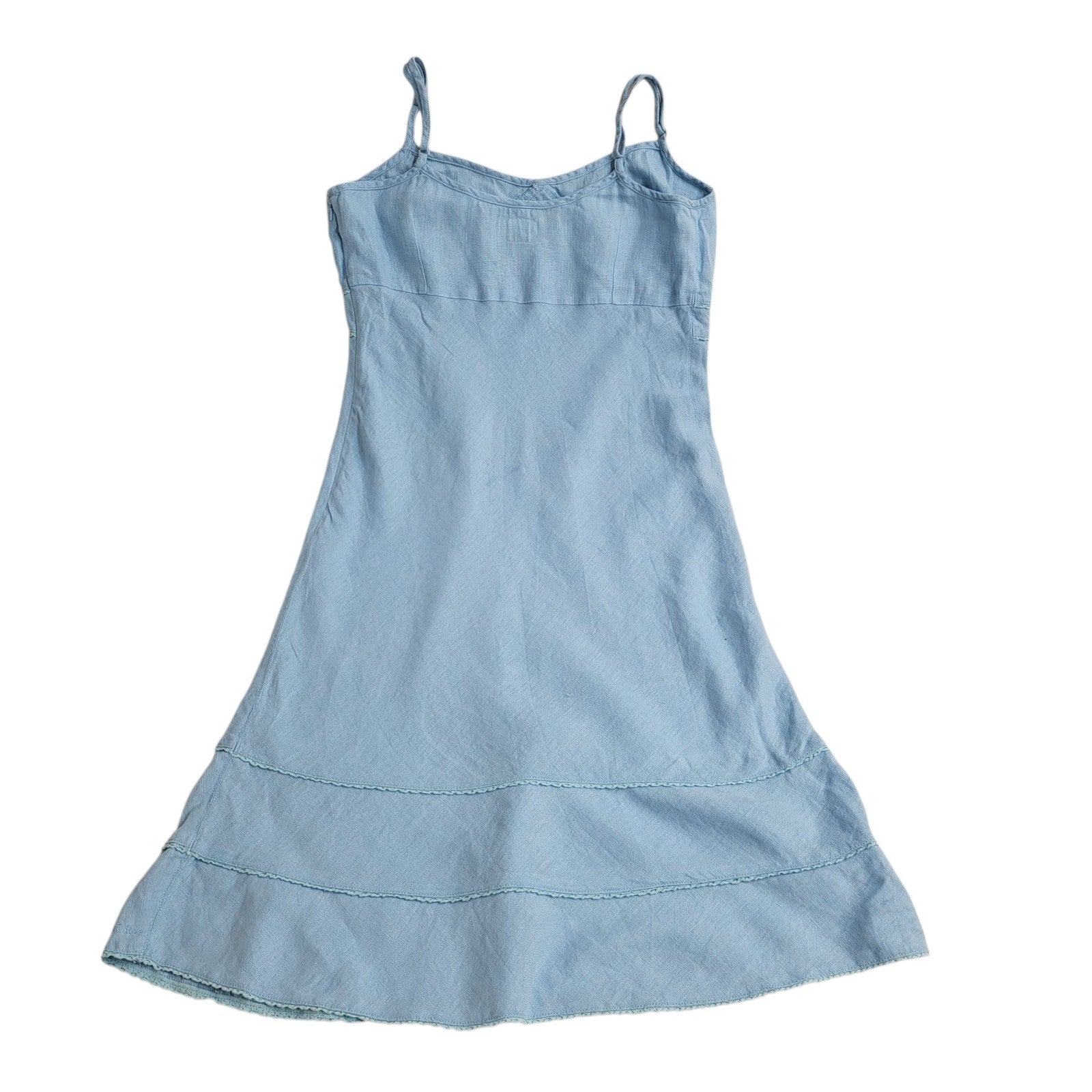 Fat Face Dress Linen Baby Blue A-Line Dress Women's 14