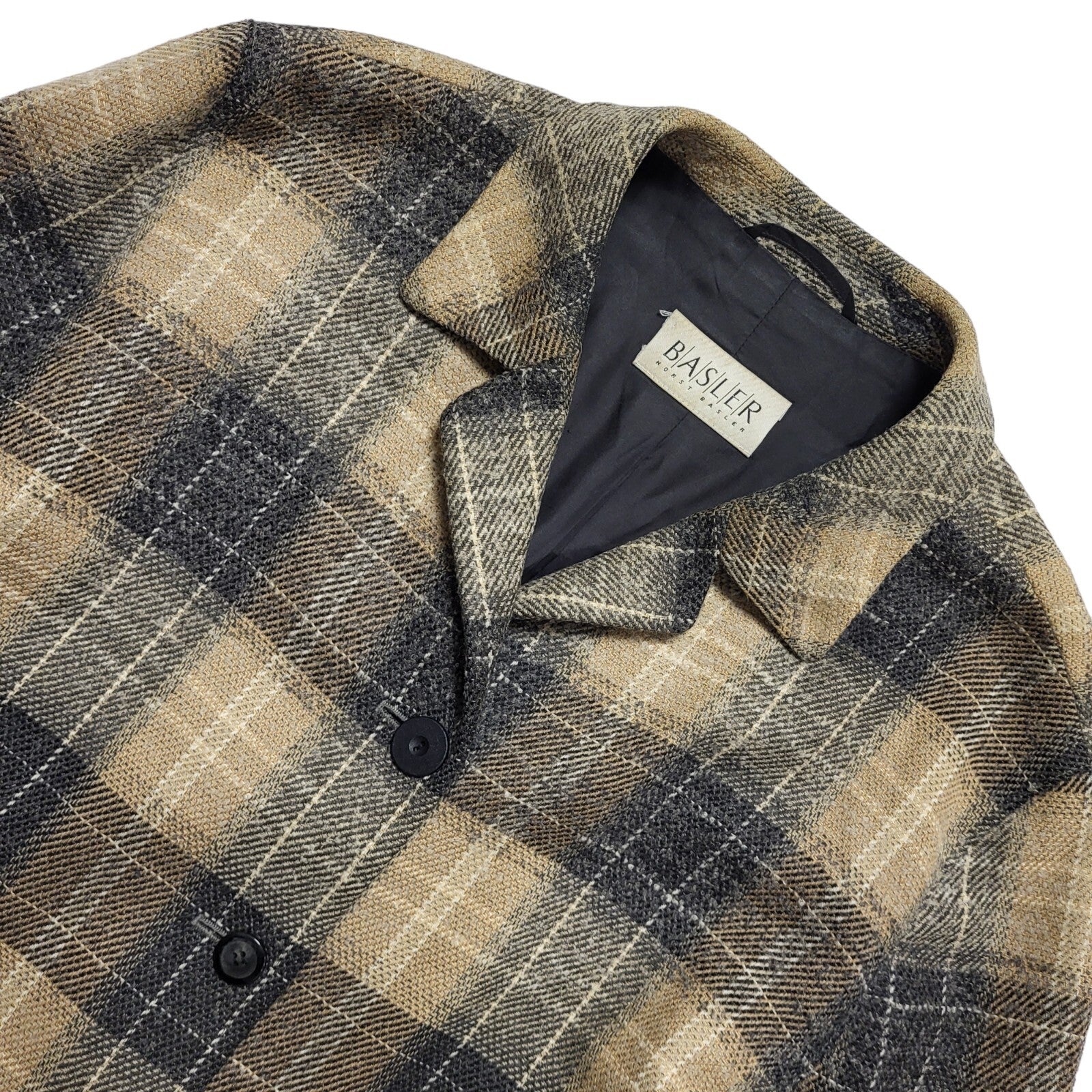 Basler 90s Vintage Brown Grey Check Wool Casual Jacket Uk Women's Size 14