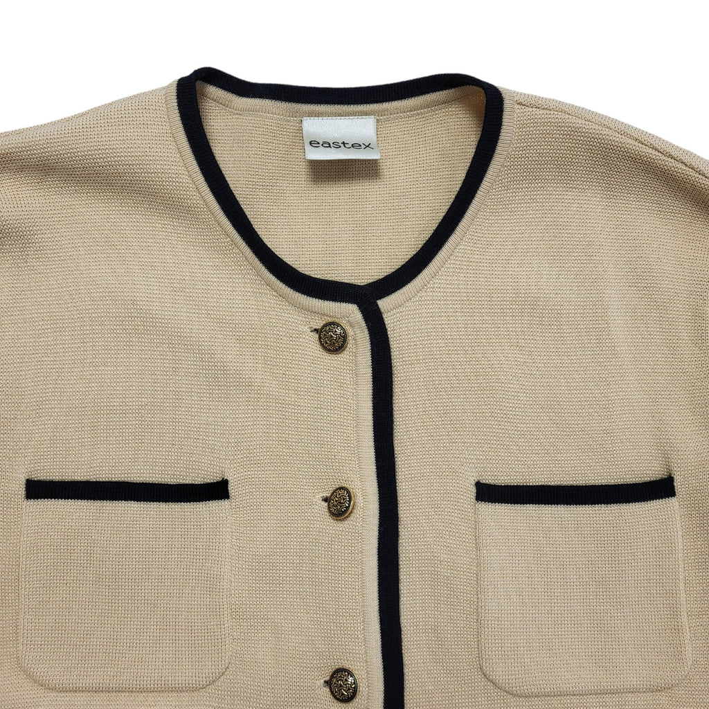 Eastex Vintage 90s Beige Button Cardigan Jacket Uk Women's Size 18