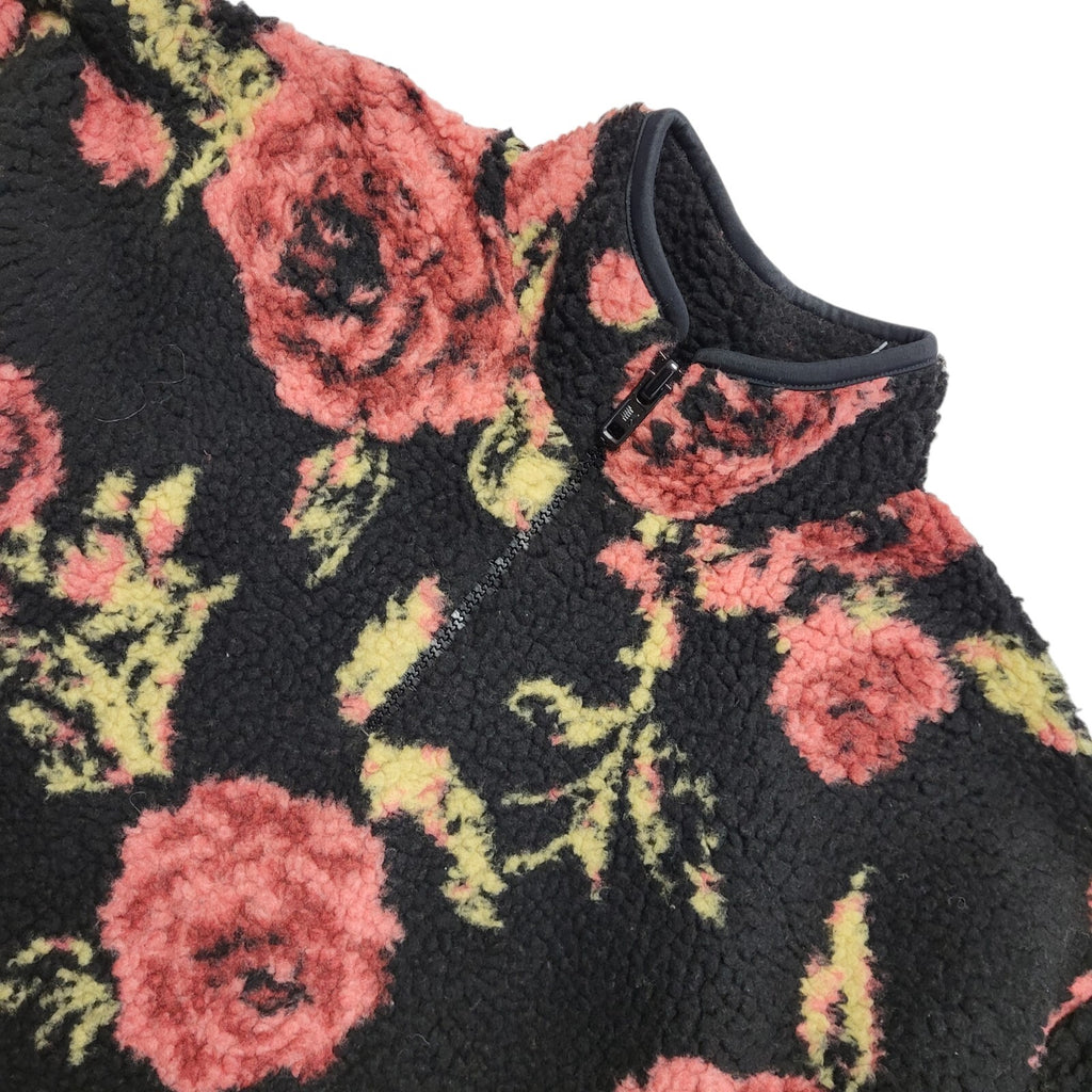 Urban Outfitters Y2K Vintage Black 1/4 Fleece Cropped Jacket Uk Women's Size XS