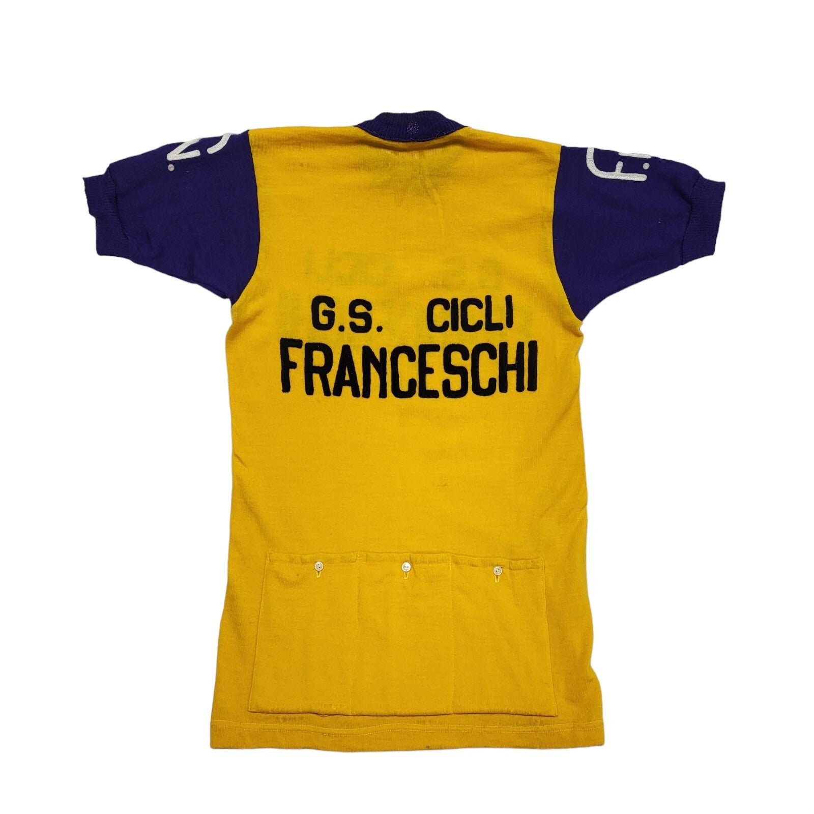 90s Vintage Franceschi Orange & Purple Cycling Shirt Uk Men's Size Small