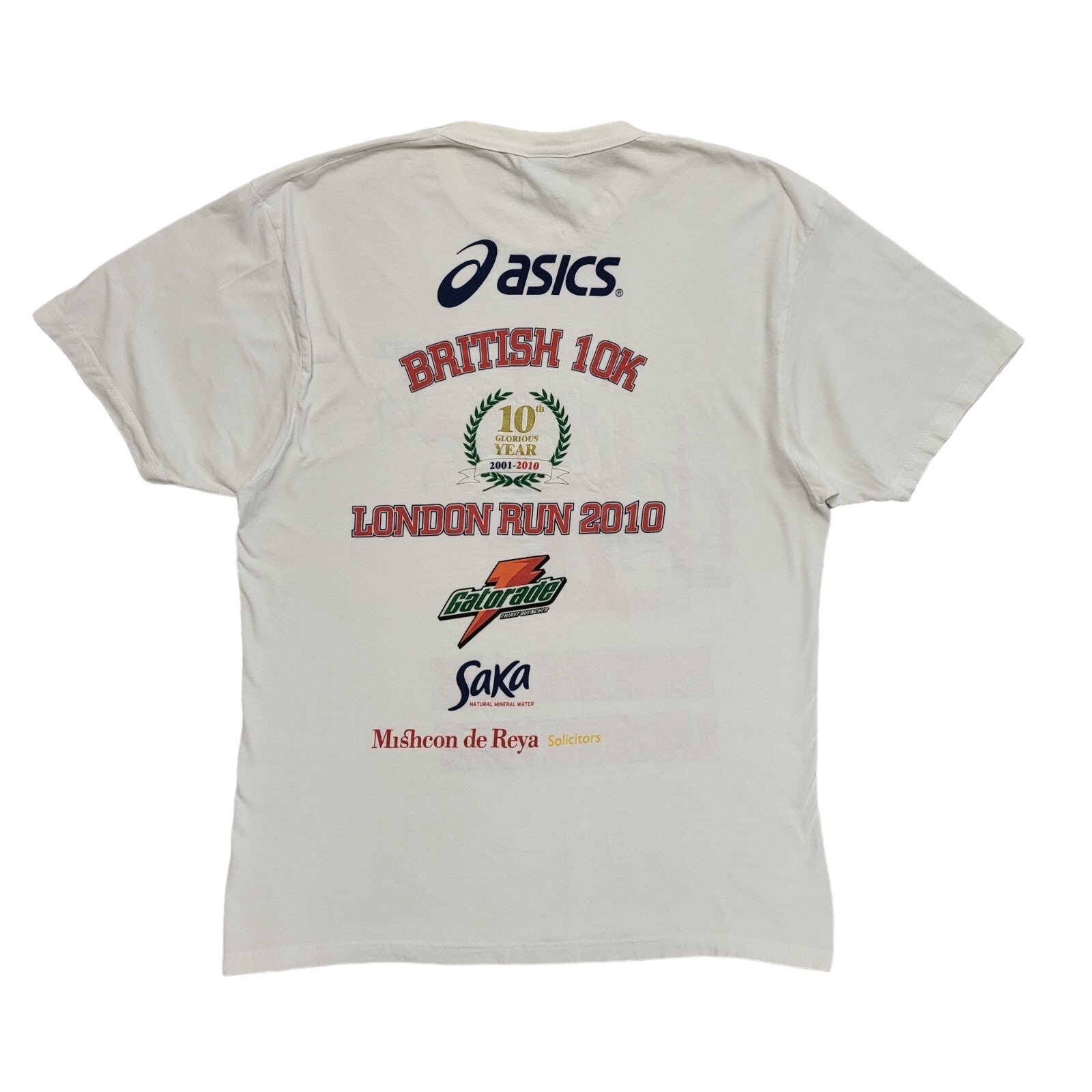 Oasis White London 10k 2010 Vintage Short Sleeve T-Shirt Mens Size L