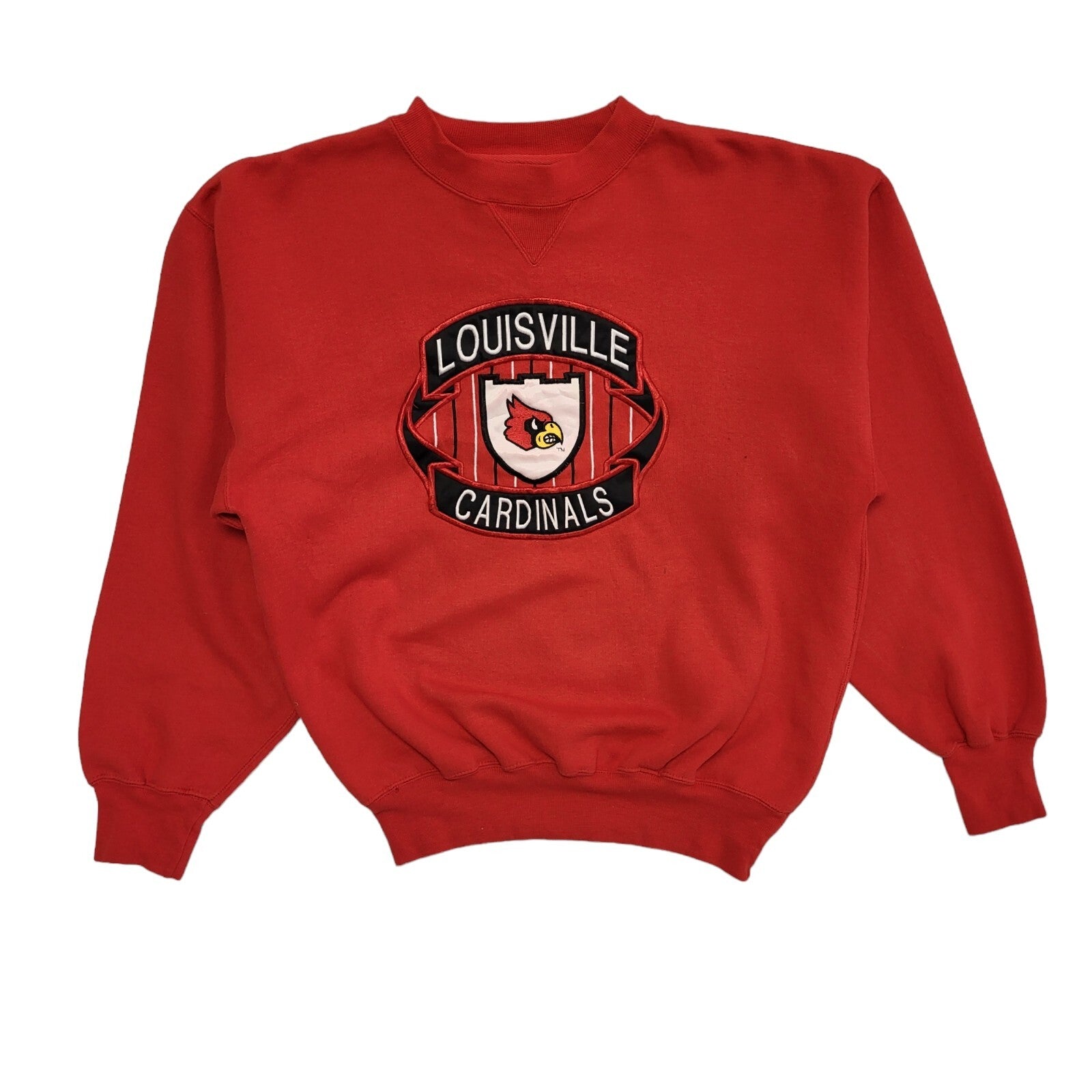 Louisville Cardinals 90's Red Long Sleeve Sweatshirt Womens UK Size M