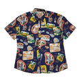 Jogal 90s Blue Holiday Theme Short Sleeve Shirt Uk Men's Size Extra Large