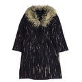 Text Black 90s Vintage Faux Fur Coat Uk Women's Size Large