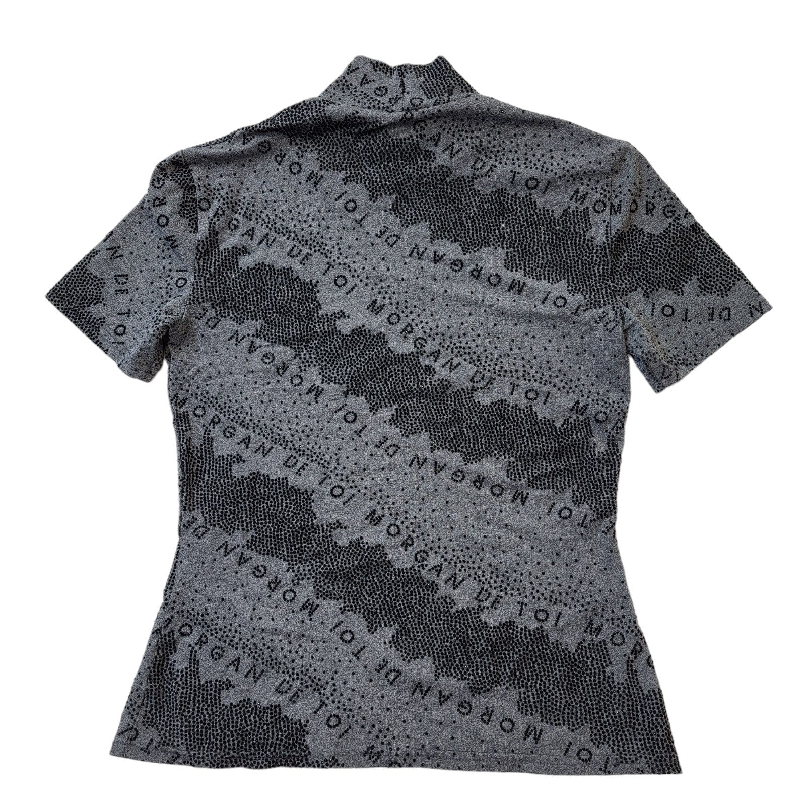 Morgan 90s Vintage Grey High Neck Top Women's UK Size Small