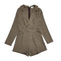 In The Style Vintage 90s Brown Check Zipped Coat Women's Size 12