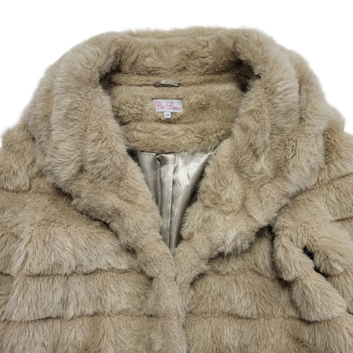 Be Beau Vintage 90's Beige Faux Fur Jacket Uk Women's Size 14