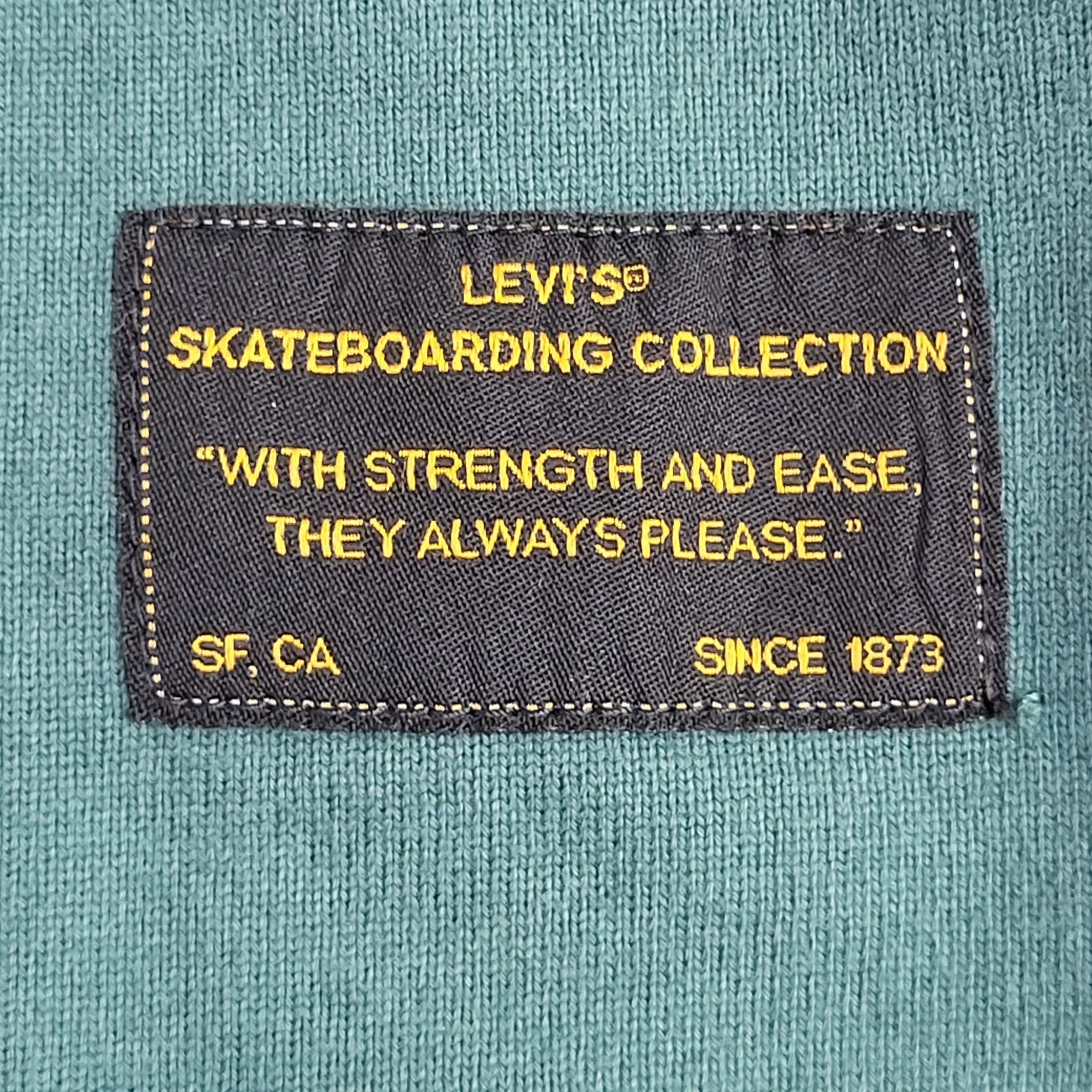 Levi's Green & White Cotton Long Sleeve Polo Shirt Uk Men's Size M
