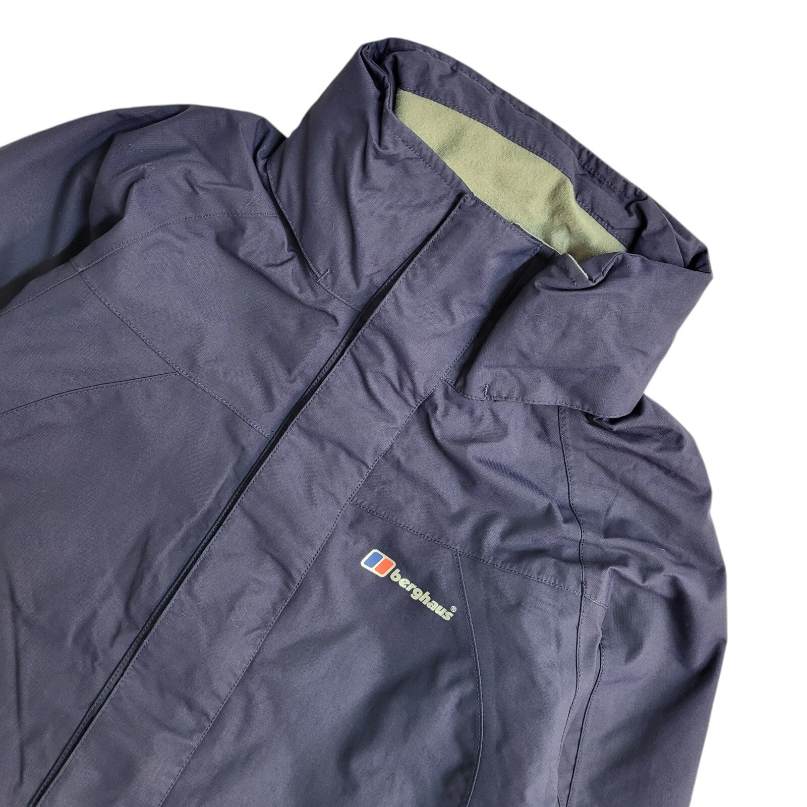 Berghaus AQ2 Navy Blue Vintage 90s Hooded Jacket Uk Women's Size 8