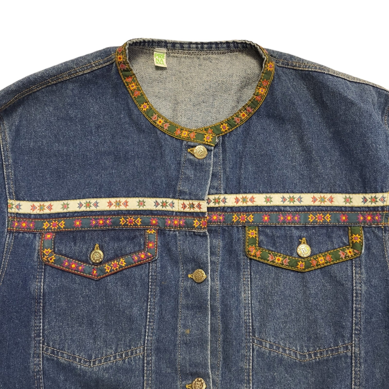 Prenatal Dark Blue 90s Vintage Denim Jacket Uk Women's Size XL