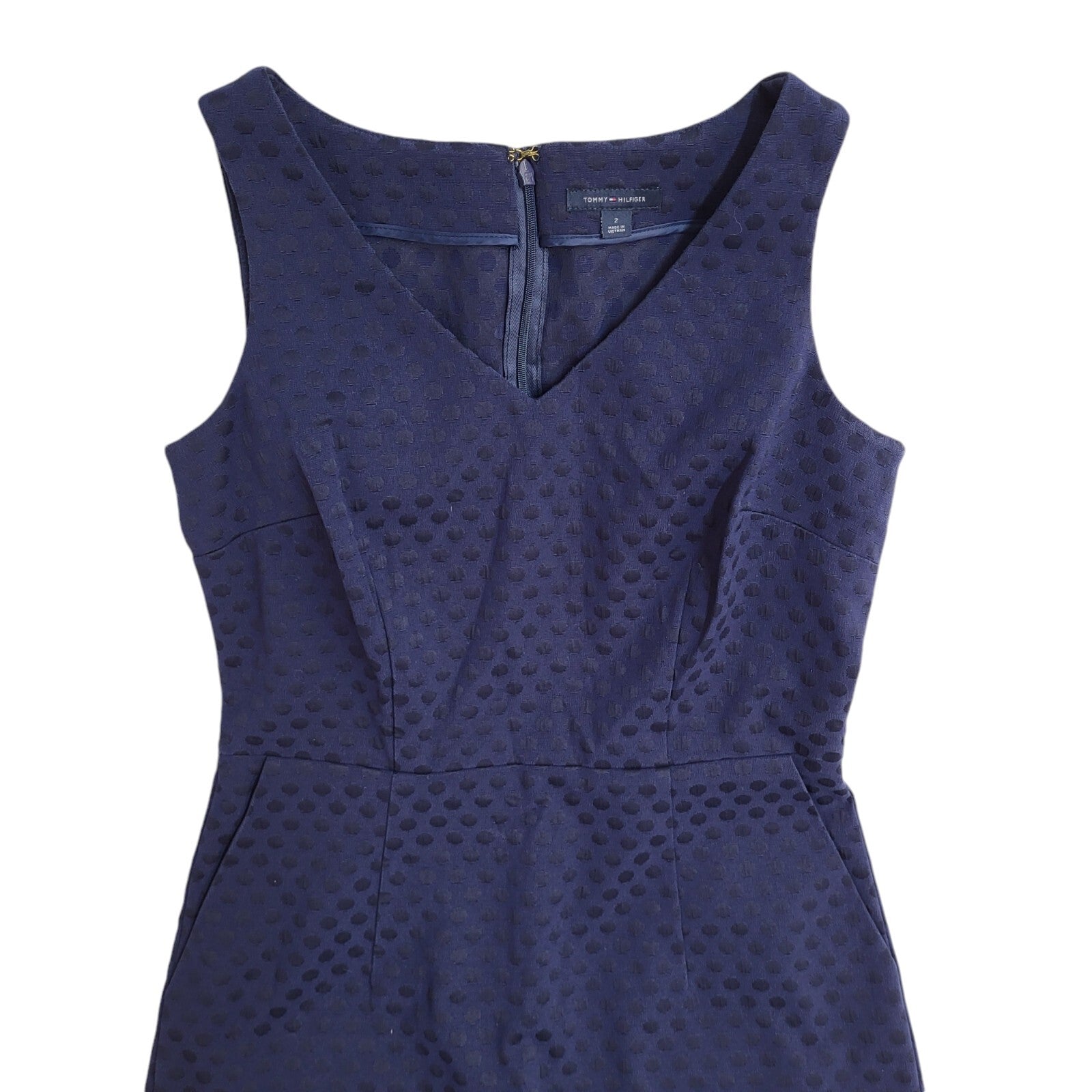 Tommy Hilfiger Blue Vintage Y2K Blue Spotted Knee Length Dress UK Women's Size S