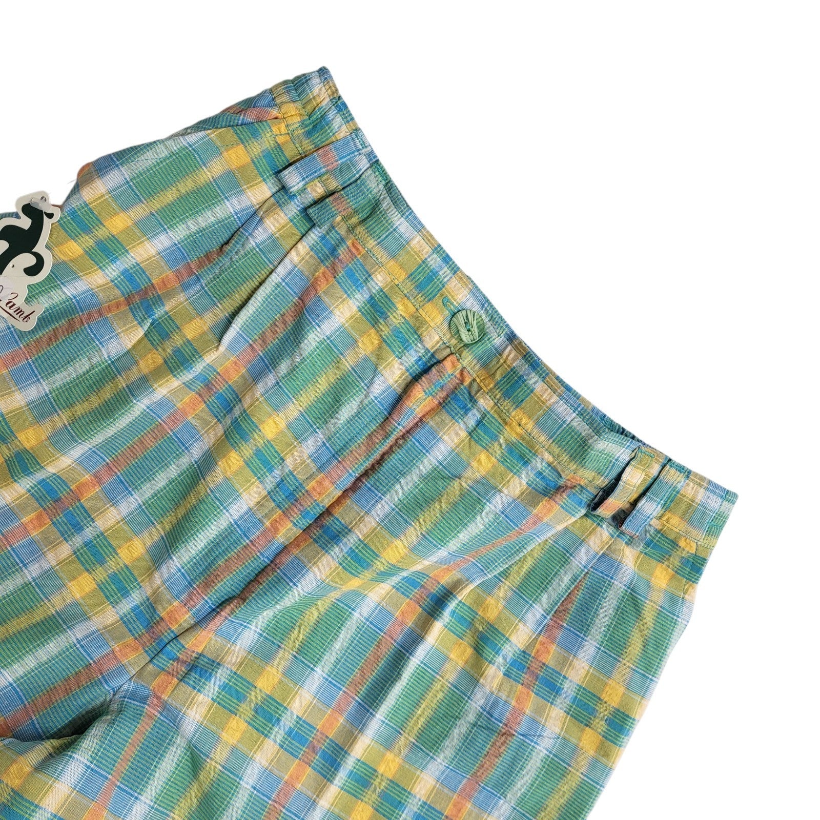 Green Lamb Shorts Vintage 90s Green Check Bnwt Uk Women's Size M 10