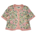 Chemmi Vintage 80's Short Sleeve Pink & Green Floral Shirt Womens UK 22