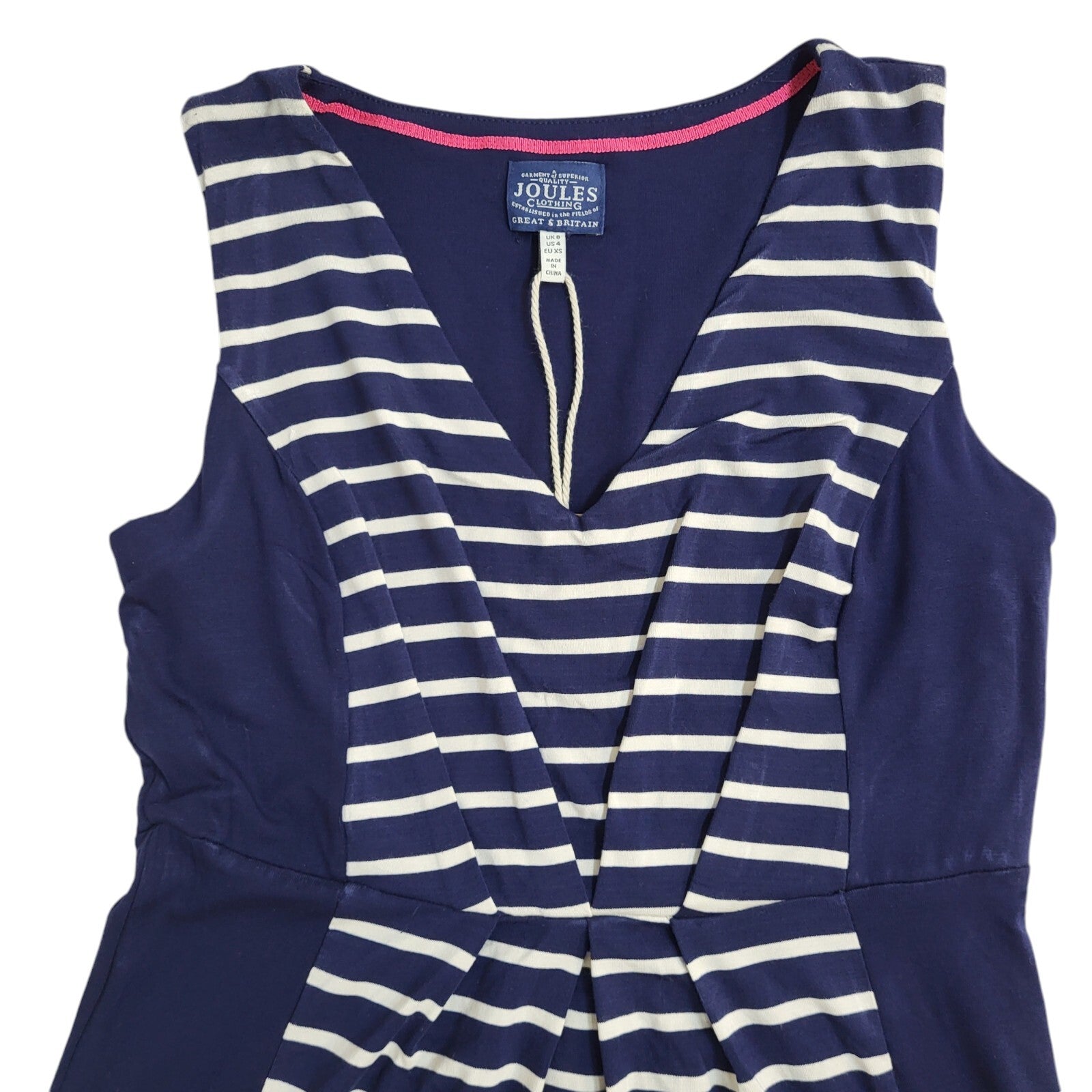 Joules Blue & White Striped Sleeveless Maxi Dress Women's UK Size 8