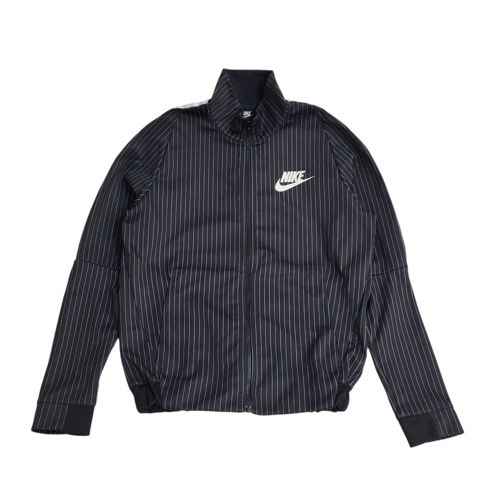 Nike Tracksuit Y2k Black White Pinstriped Tapered Hem Reworked Men's Size M