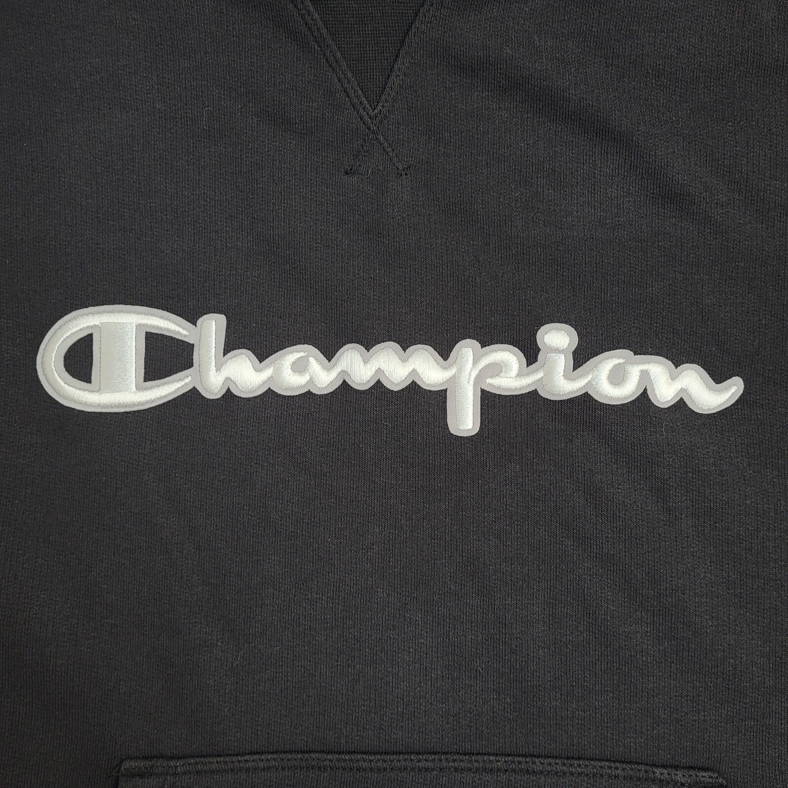 Champion Y2K Black Drawstring Sports Hoodie UK Women's Size XXL