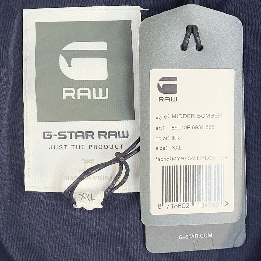 G-star Raw Blue Windbreaker Y2K Midder Bomber Jacket UK Men's Size XXL Bnwt