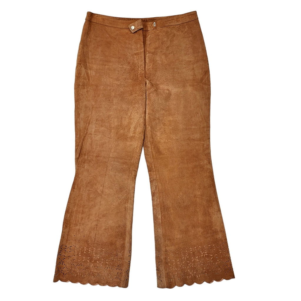 Jean Paul Y2K Vintage Brown Suede Trousers Women's Size 12 W30 L26