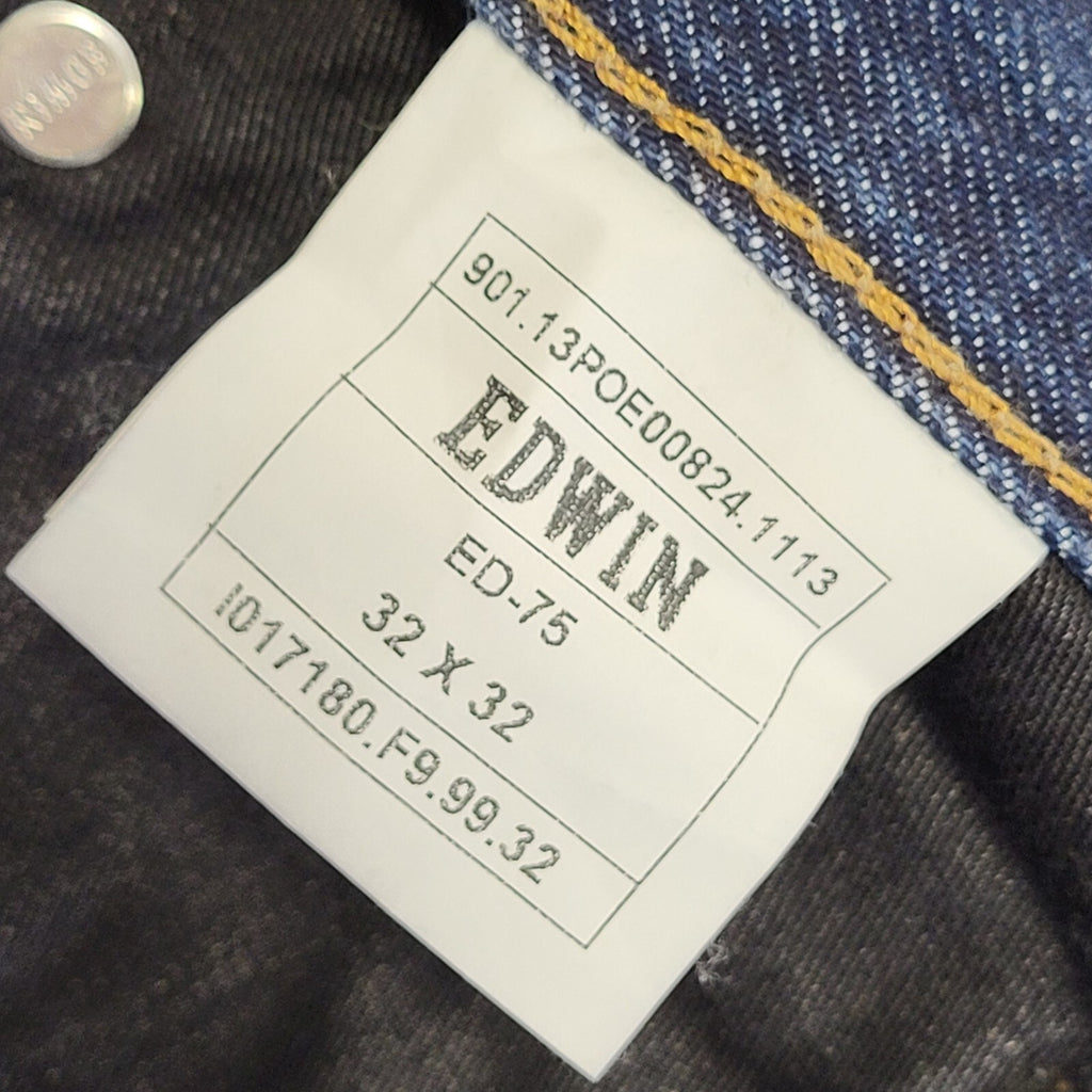 Edwin ED-75  Vintage 90's Blue Straight Denim Jeans Uk Men's Size M W32 L32