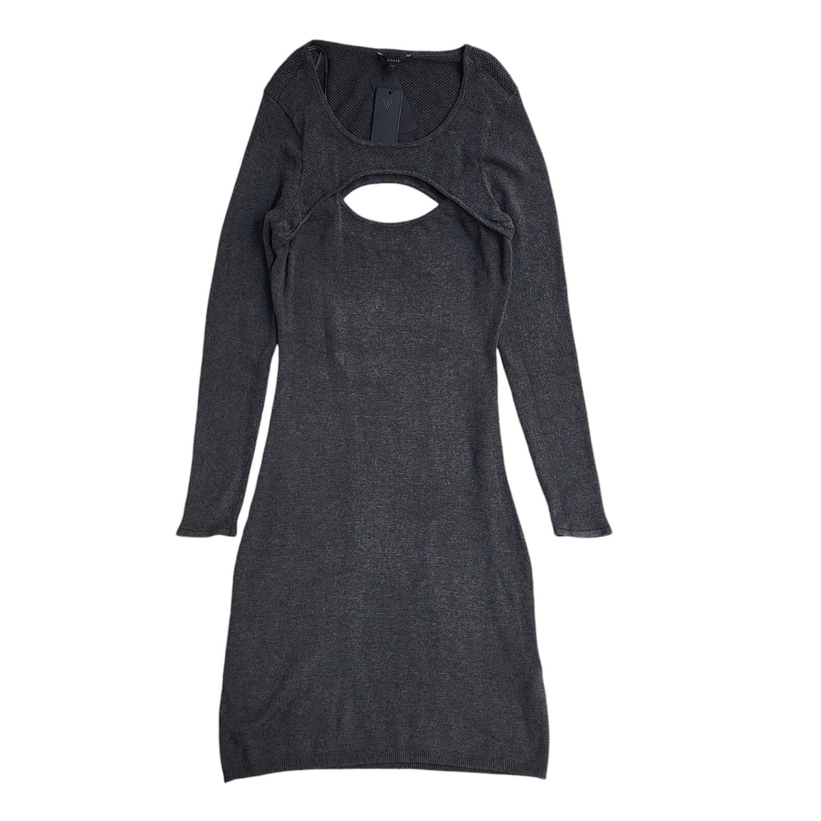 Guess Vintage Y2K Grey Long Sleeve Jumper Dress Women's UK Size L Bnwt