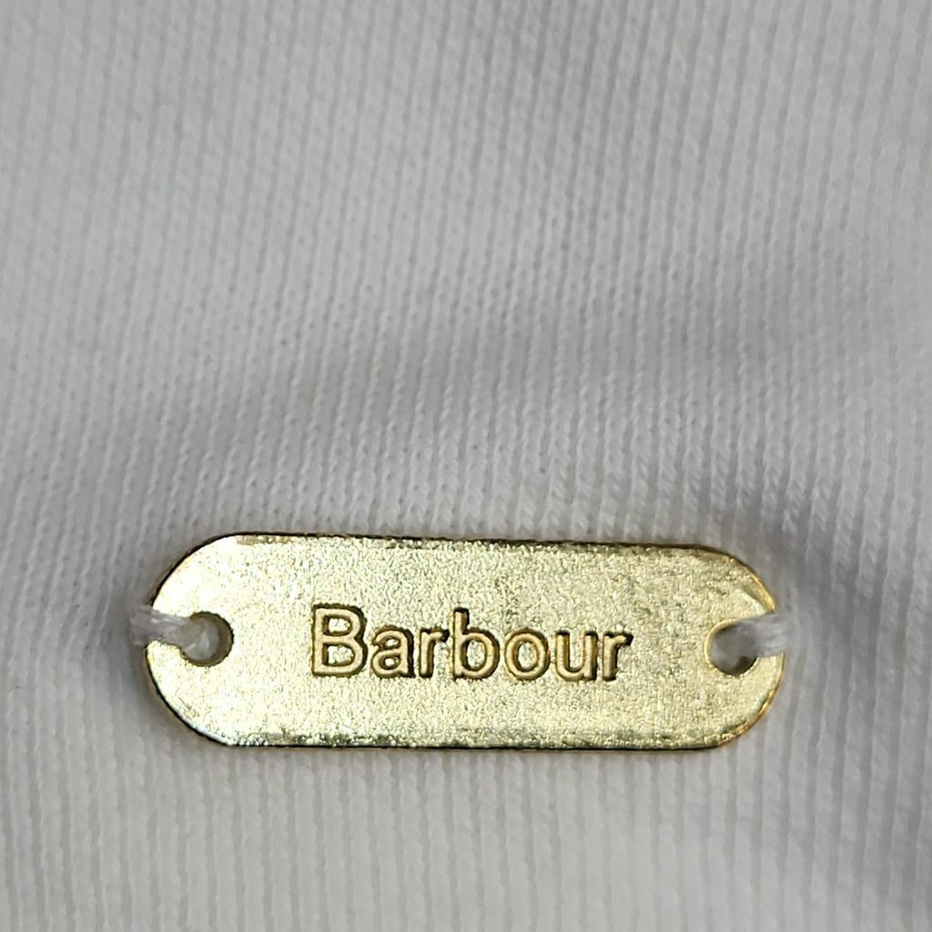 Barbour Sweatshirt Hoodie Heritage White Y2K Oversized UK Women's Size M 10