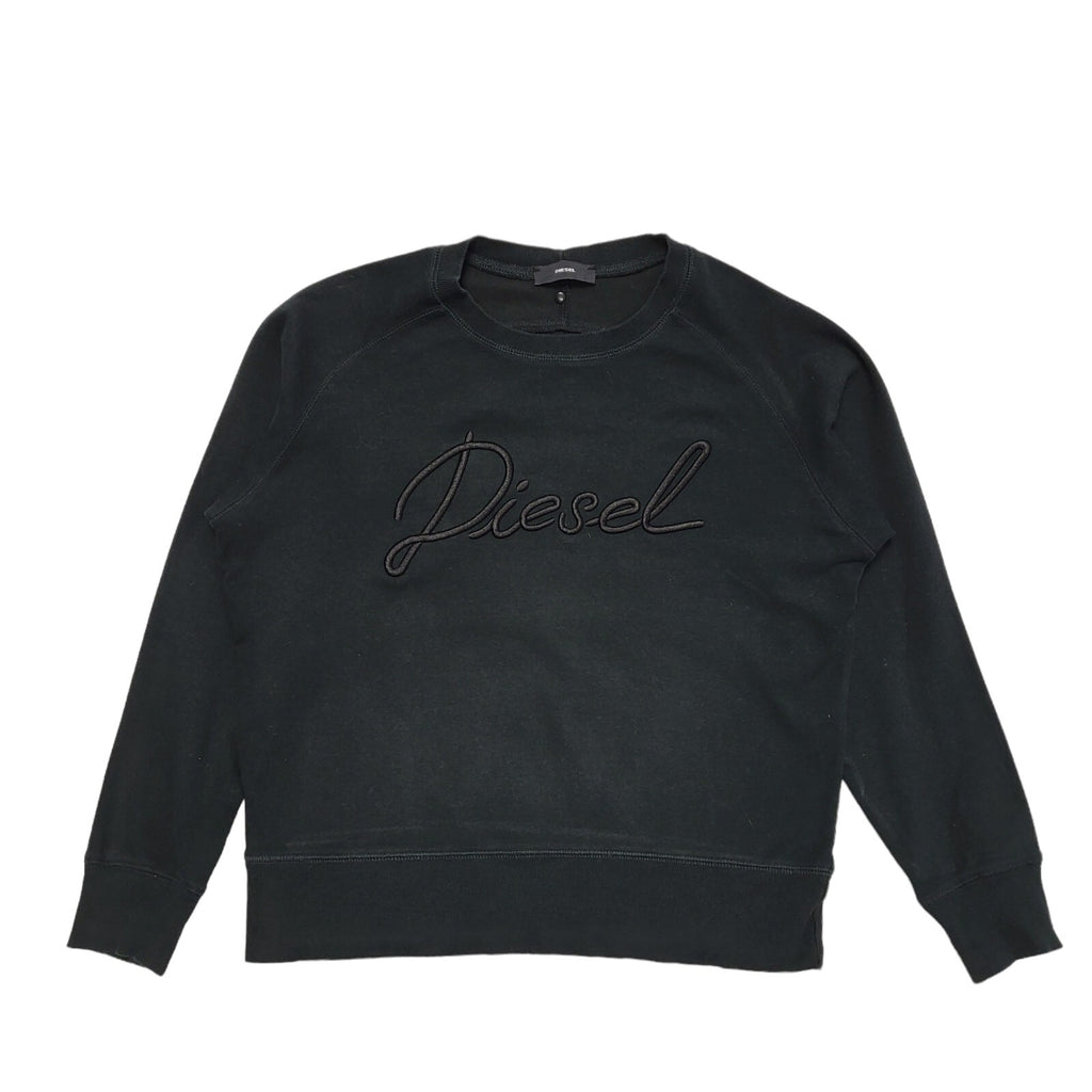 Diesel Y2k Black Round Neck Sweatshirt Uk Women's Size 14