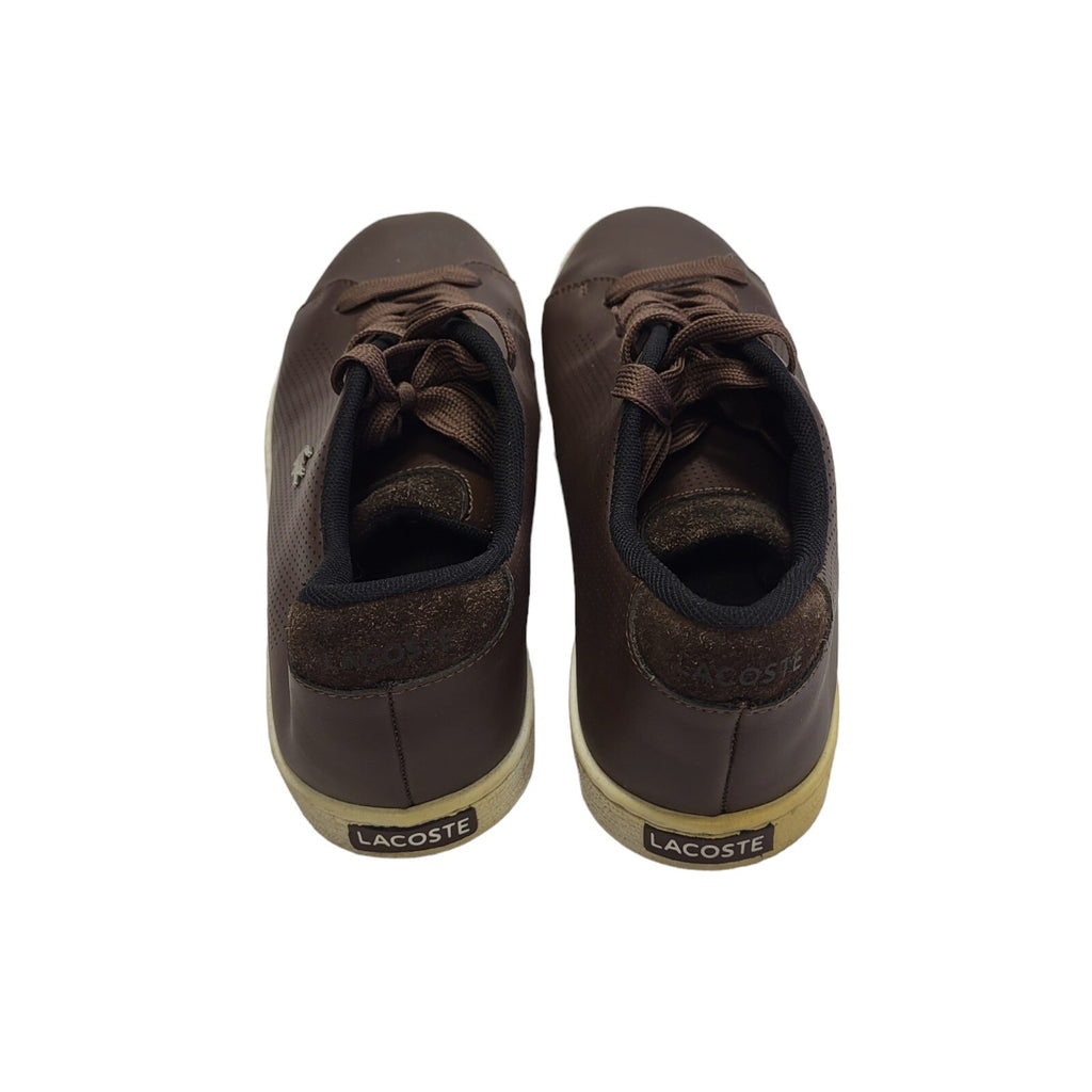 Lacoste Brown & White Lace-up Sports Casual Trainers Uk Men's Size 5