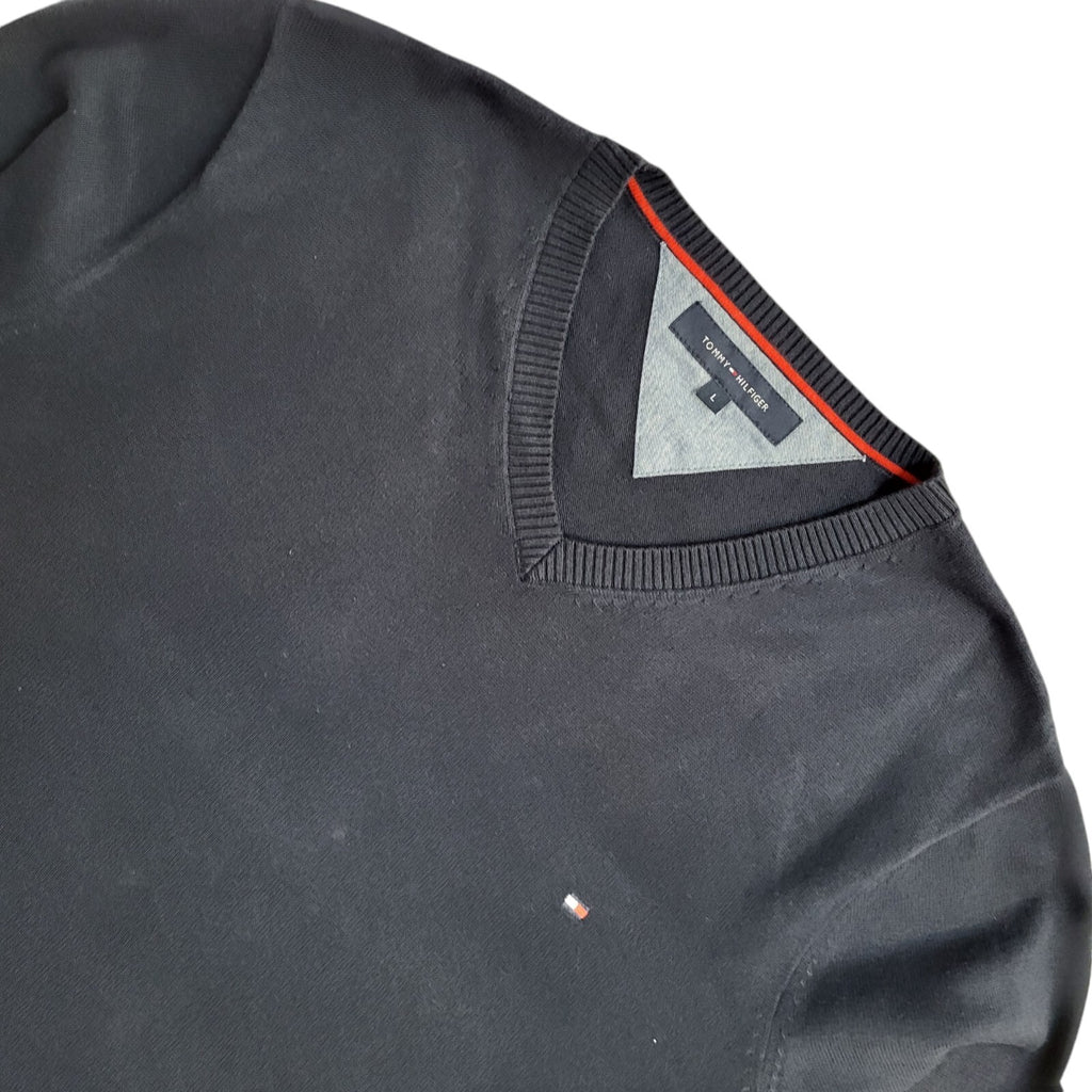 Tommy Hilfiger Y2K Blue V-Neck Long Sleeve Jumper Men's UK Size L