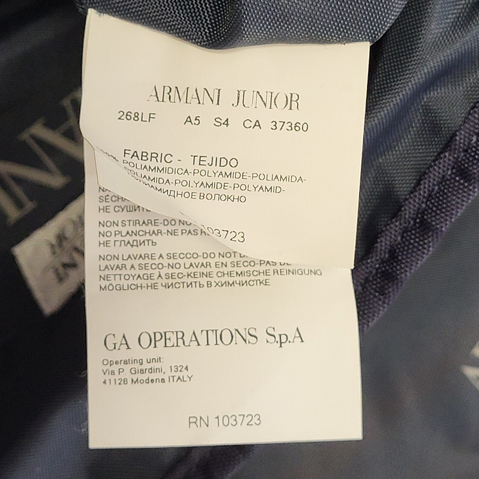 Armani Junior Boys Blue Cross Body Bag 15" x 9"
