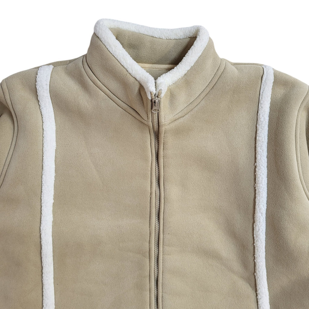 Edinburgh Woolen Mill Beige Vintage 90's Full Zip Coat UK Women's Size 18/20