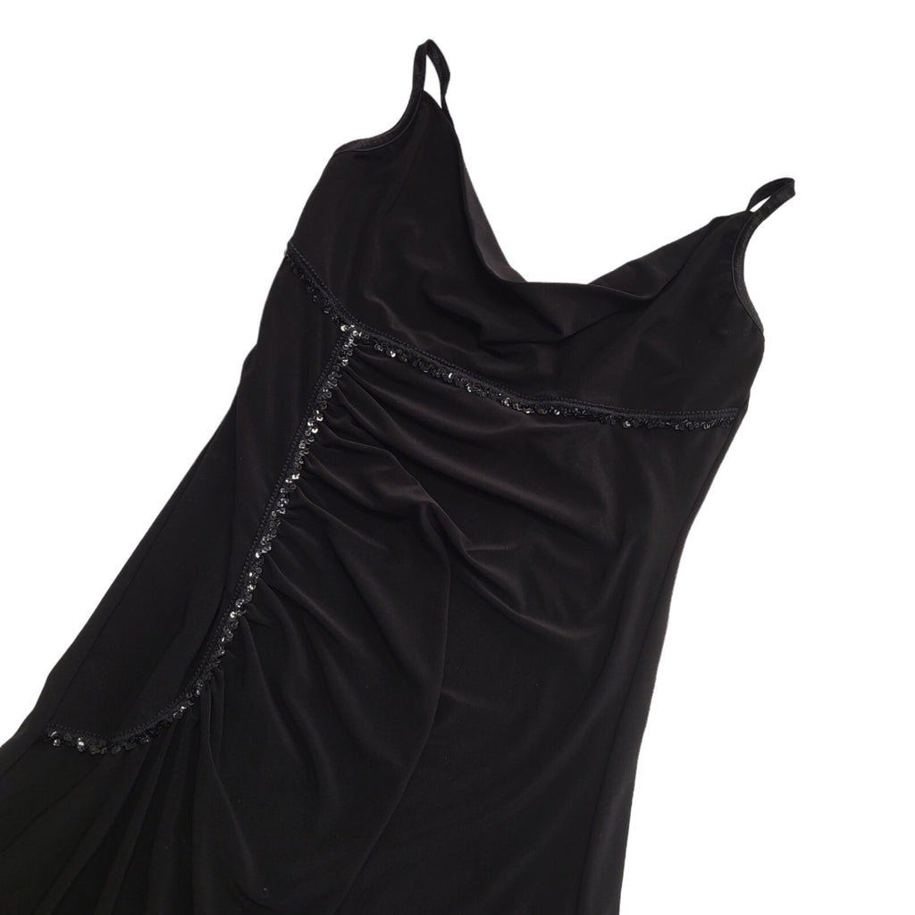 Spin 90s Vintage Scrappy Cowl Neck Black Dress Women's Size M