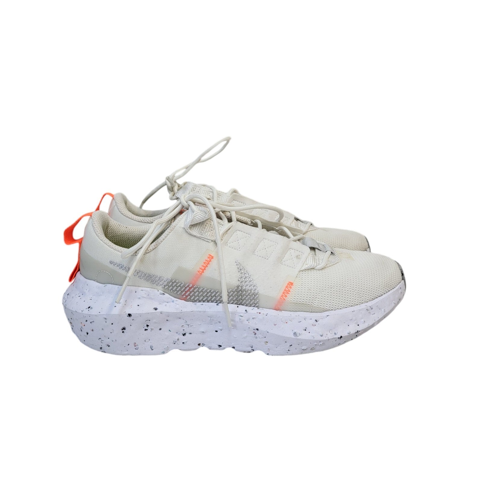 Nike White & Orange Lace-up Sports Casual Trainers Uk Women's Size 5.5