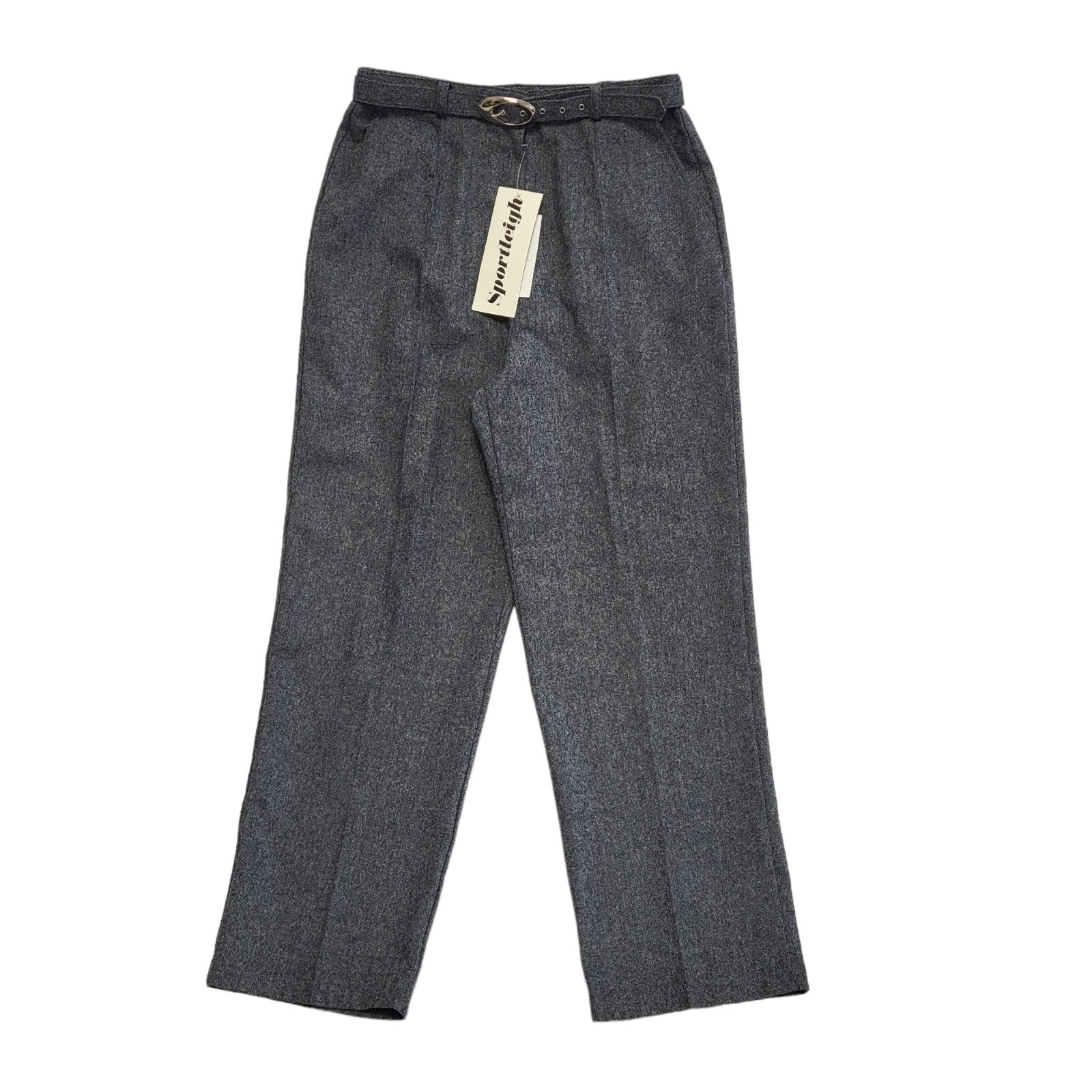 Sportleigh Vintage 90s Blue Donegal Tweed Trousers BNWT Womens Size 16 W32 L29
