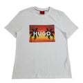 Hugo Boss White Y2k Cotton Palm Trees Double Stitch T-Shirt Uk Men's Size XS