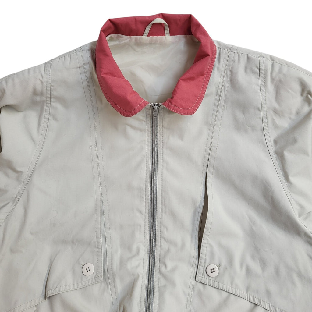 C&A Vintage 90's Cream & Pink Full Zip Jacket UK Women's Size 12