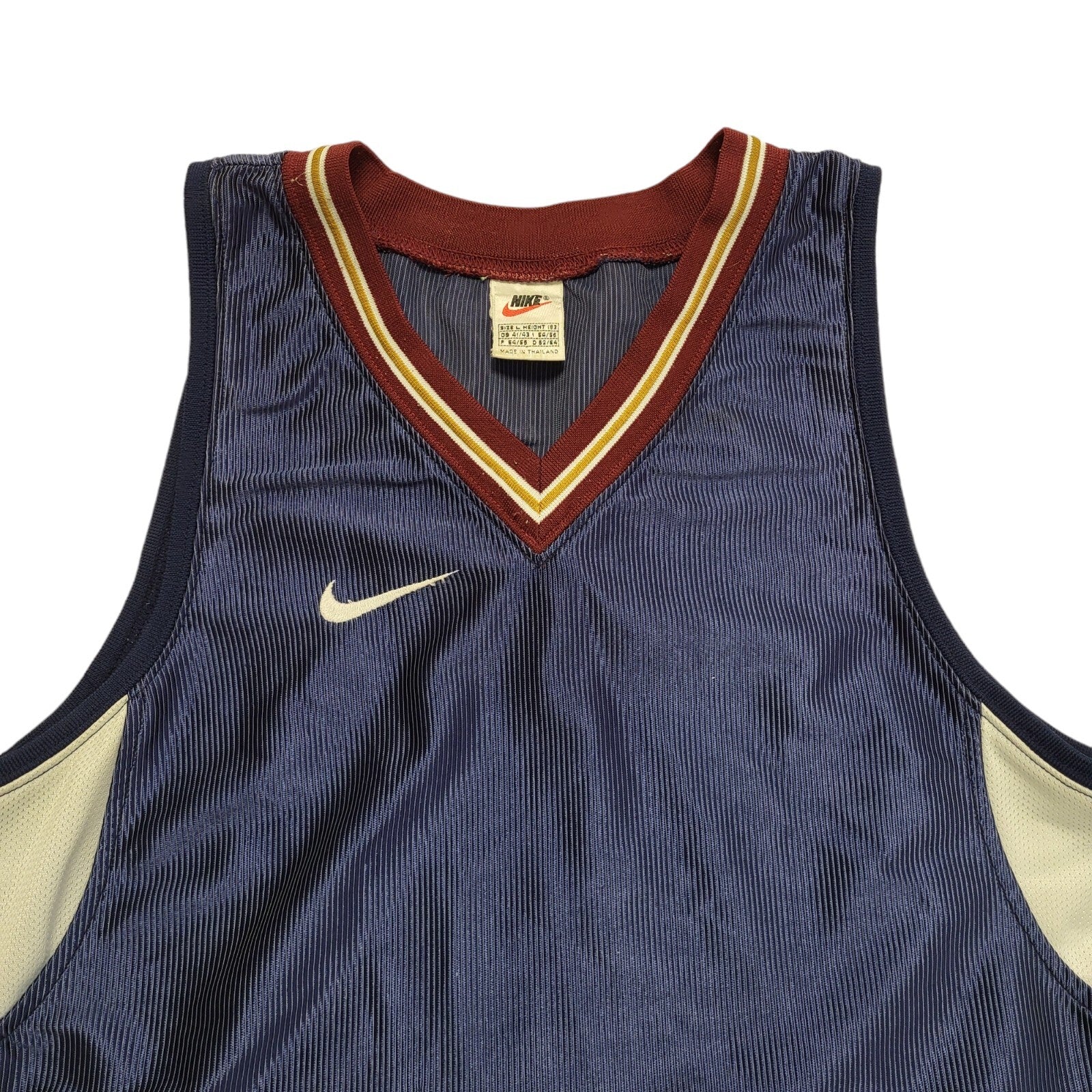 Nike Team Vintage 90's Blue Sports Sleeveless V-Neck Vest Top Mens Size L