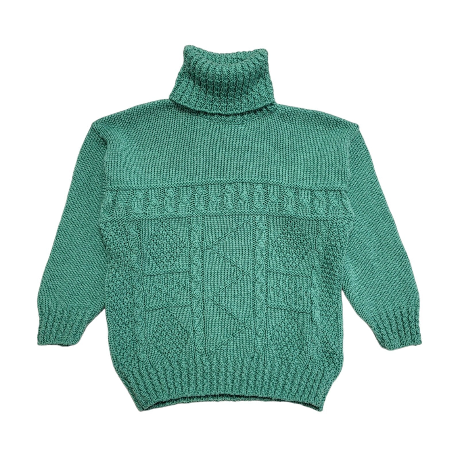 Freemans Vintage 80's Green Roll Neck Jumper UK Womens Size 14