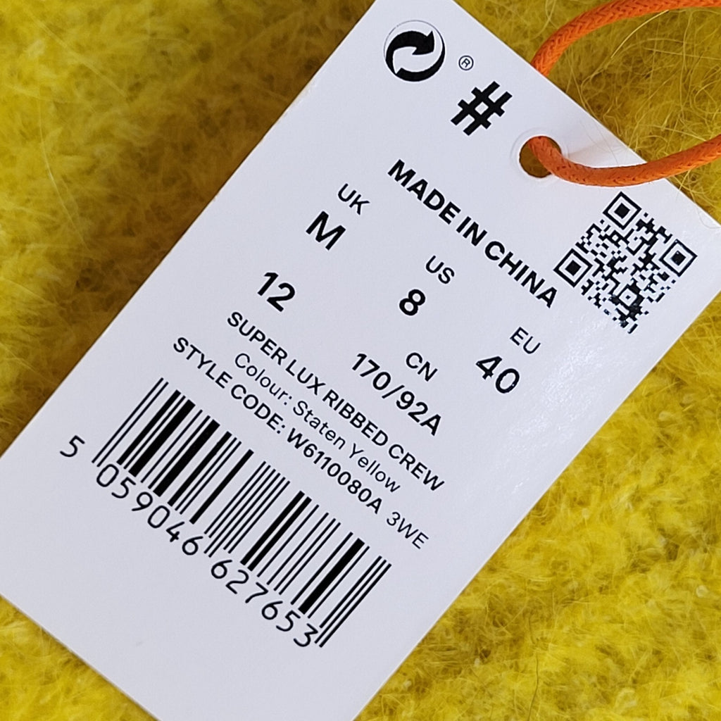 Superdry Yellow Round Neck Modern Alpaca Blend Jumper BNWT UK Women's Size 12