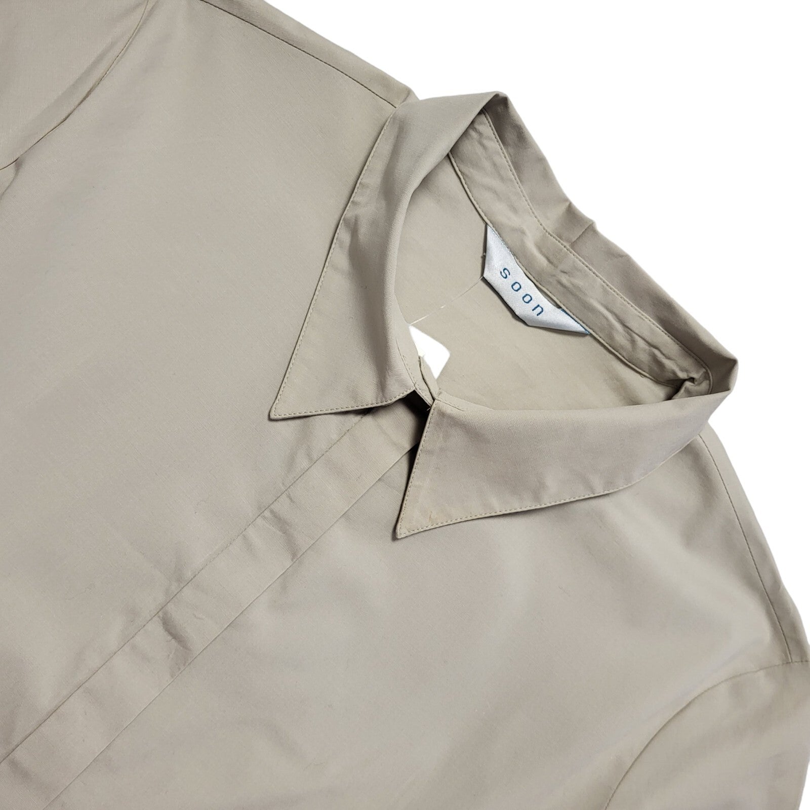 Soon Vintage Y2K Beige Shirt Dress BNWT Womens UK Size 18