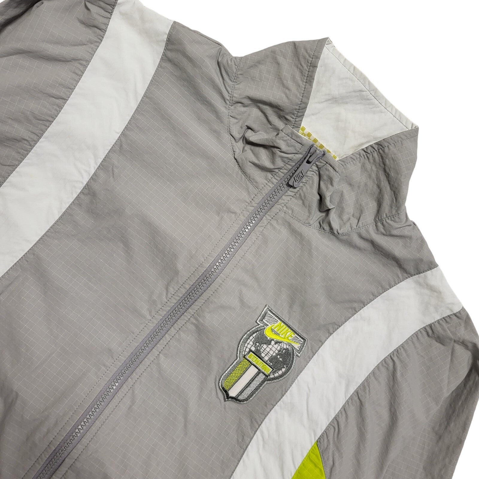 Nike Grey White Vintage 90s Sports Track Jacket Uk Men's Size Small