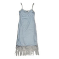New Look Vintage 80's Blue Strap Body Con Tassle Dress Womens UK 12