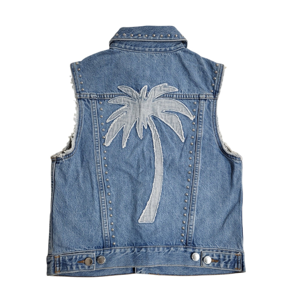 Juicy 90s Vintage Blue Button Denim Gilet Uk Women's Size Small