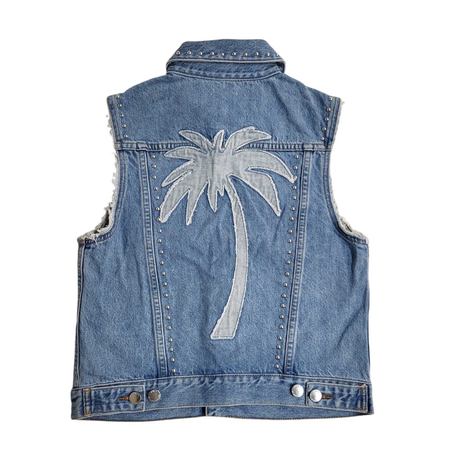 Juicy 90s Vintage Blue Button Denim Gilet Uk Women's Size Small