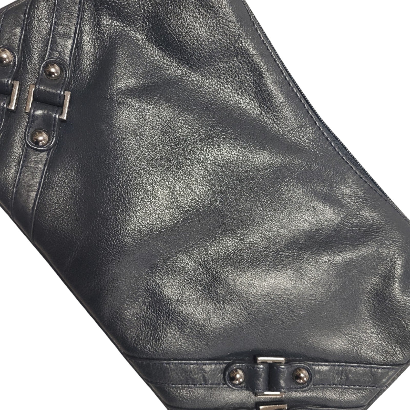 Taurus Black Leather Small Shoulder Bag Uk Women's Size  11.5" x 6.5"